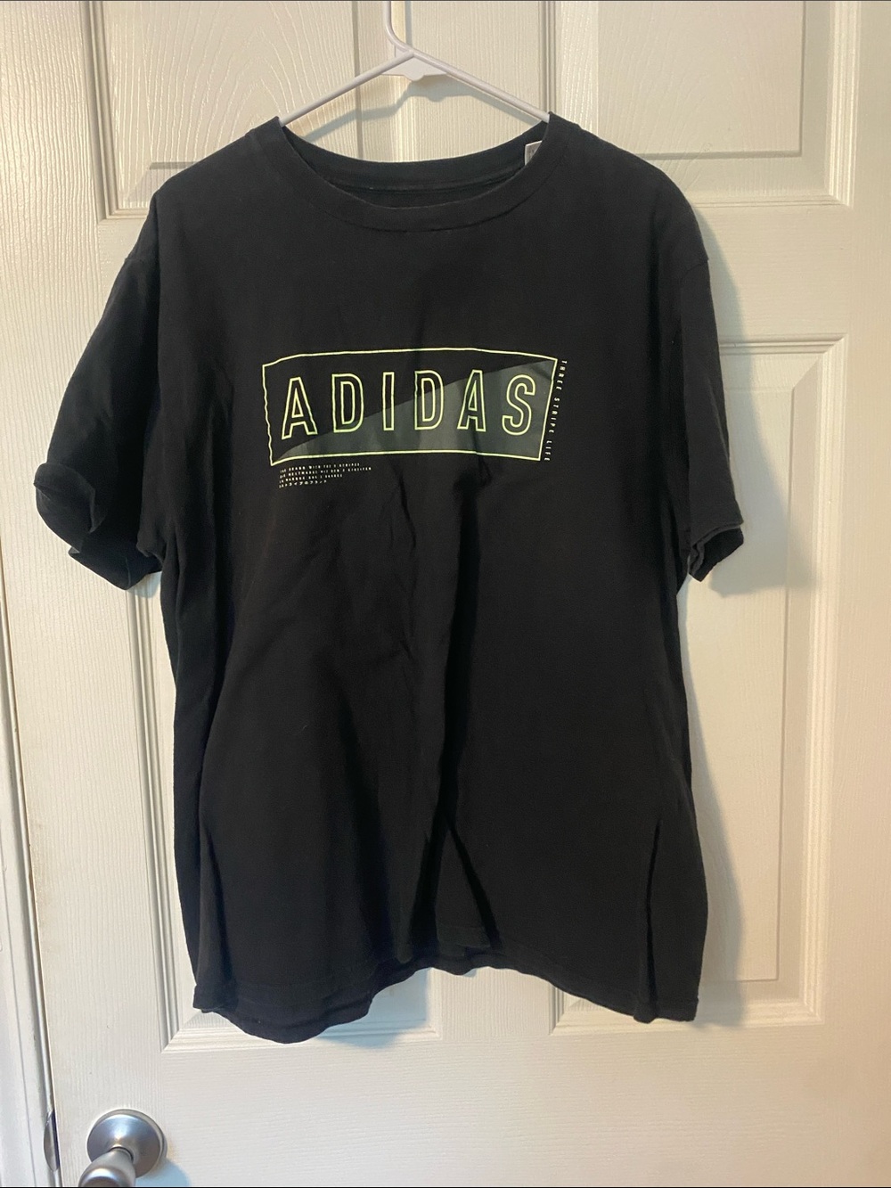 adidas Black T-Shirt with Neon Green Logo